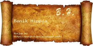 Benik Hippia névjegykártya